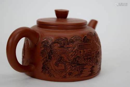 CHINESE YIXING CLAY ZISHA PURPLE SAND TEAPOT 1