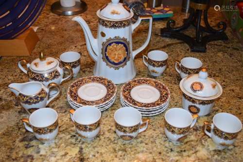 20 PCS T. LIMOGES PORCELAIN BACCHUS PATTERN DEMITASSE