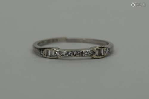 ALMOST ANTIQUE GRANAT BROS PLATINUM DIAMOND RING