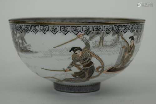 CHINESE EGGSHELL HAND PAINTED PORCELAIN BOWL