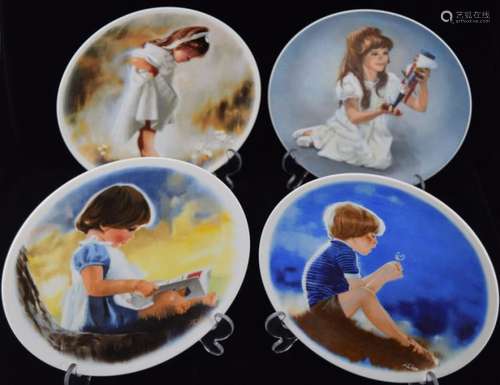 4 DONALD ZOLAN PORCELAIN PORTRAIT PLATES