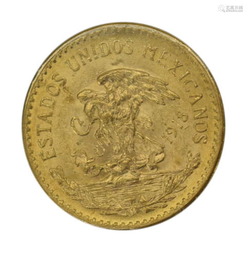 1918 ESTADOS UNIDOS MEXICANOS 20 PESO GOLD COIN