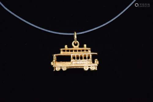 14K GOLD SAN FRANCISCO CABLE CAR PENDANT CHARM