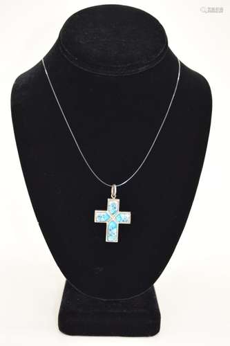 ALAN K. STERLING SILVER CROSS MILLEFIORI PENDANT