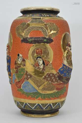 JAPANESE MORIAGE IMMORTAL 1000 FACES SATSUMA VASE