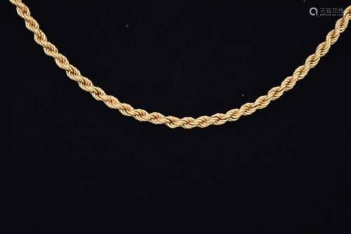 18K GOLD ITALIAN ROPE CHAIN NECKLACE