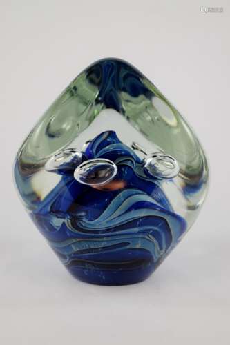 MYSTERY SIGNATURE BUBBLE ARTGLASS PAPERWEIGHT