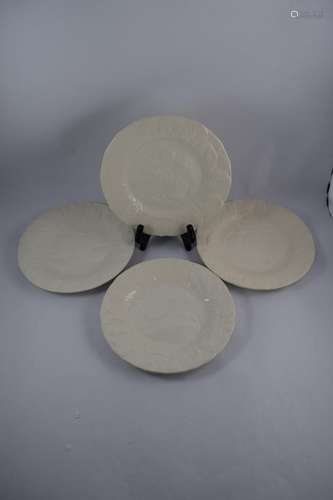 4 SARREGUEMINES FRANCE WHITE PORCELAIN PLATES