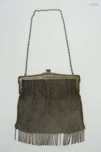 VINTAGE GERMAN SILVER CHAIN MESH HANDBAG PURSE