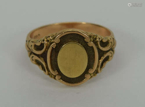 ANTIQUE OSTBY & BARTON 10K GOLD SIGNET RING