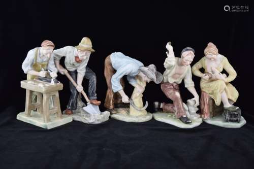 VINTAGE 1950' BISQUE PORCELAIN ARNART FIGURINES