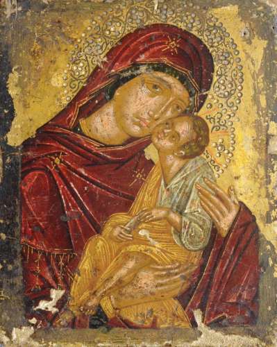 ECOLE BYZANTINE DU 15ème SIECLE, Entourage d'Andreas Ritzos (1421-1492) La Mère de Dieu, Eleousa