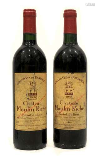 CHÂTEAU MOULIN RICHE 1988 France, Bordeaux, Saint-Julien, second vin de Poyferré