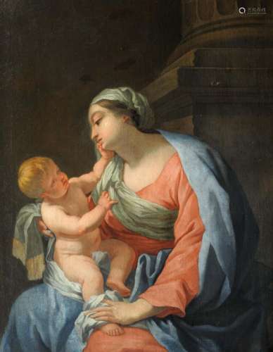 ATELIER DE SIMON VOUET (1590-1649) ENTOURAGE DE CHARLES POERSON (1609-1667) Vierge à l’Enfant