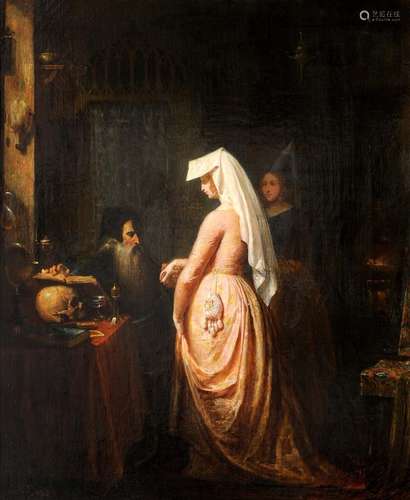 CHARLES AUGUSTE HERBE (1801-1884) Visite chez l’humaniste