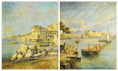 GIACINTO GIGANTE (1806-1876), D’APRES COPIE Naples, « Castel dell’Ovo » et le Port