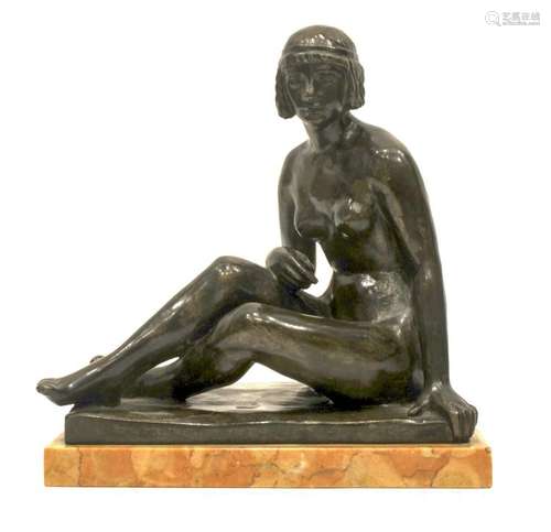 E. PFEIFFER, D’EPOQUE ART-DECO Nu féminin assis, vers 1930