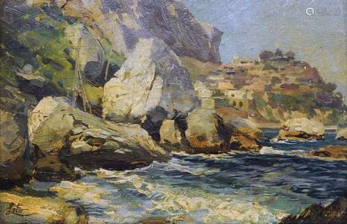 ANTONINO LETO (1844-1913) Paysage côtier