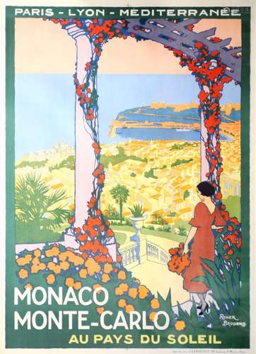 ROGER BRODERS (1883-1957) « Monaco Monte-Carlo au Pays du Soleil Paris - Lyon - Méditerranée » c.1922