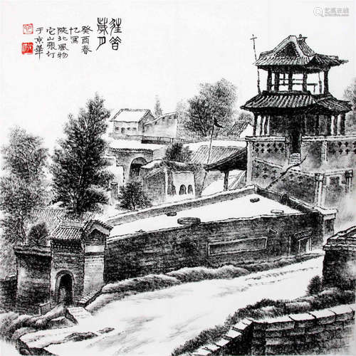 CHINESE SCROLL PAINTING OF LANDSCAPE