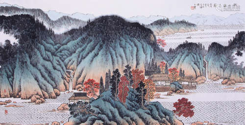 CHINESE SCROLL PAINTING OF MOUNTAIN VIEWS