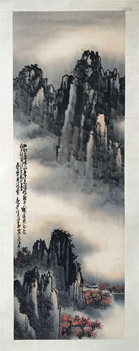 CHINESE SCROLL PAINTING OF MOUNT VIEWS