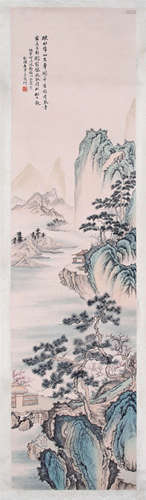 CHINESE SCROLL PAINTING OF MOUNTAIN VIEWS