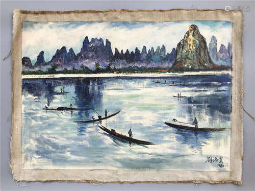 CHINESE OIL PAINTING OF LANDSCAPE ON CANVOS