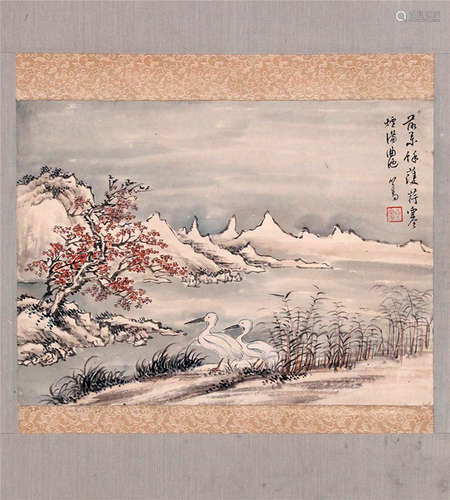 CHINESE SCROLL PAINTING OF RIVER VIEWS