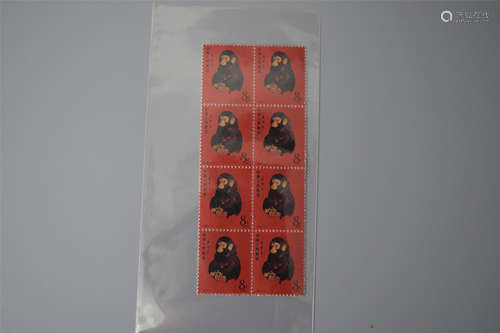 EIGHT CHINESE MONKEY STAMPS