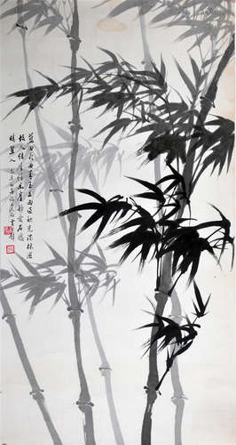 CHINESE SCROLL PAINTING OF BAMBOO