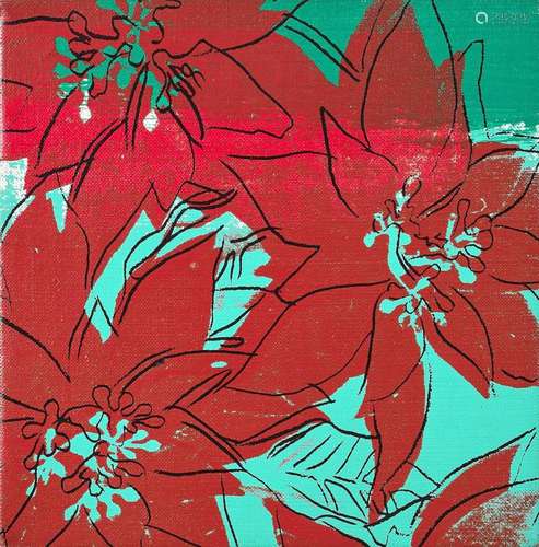 Andy WARHOL (1928 - 1987) POINSETTIAS - 1982 Acrylique et sérigraphie sur toile