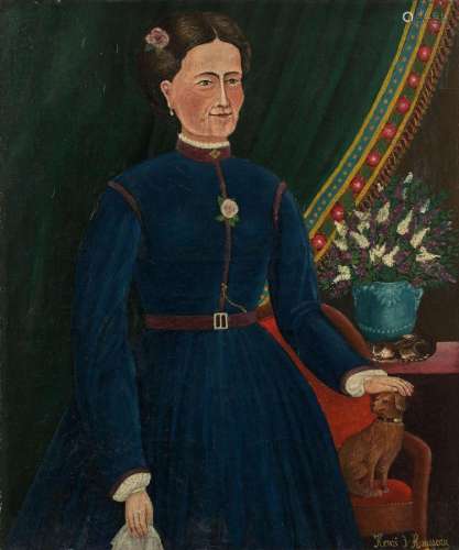 Henri, le Douanier ROUSSEAU 1844 - 1910 Portrait de femme Huile sur toile