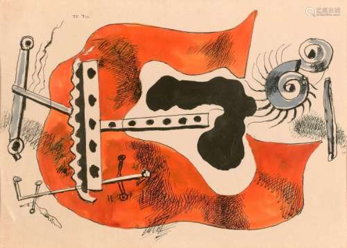 Fernand LEGER 1881 - 1955 Composition - 1932 Gouache et encre de Chine sur papier