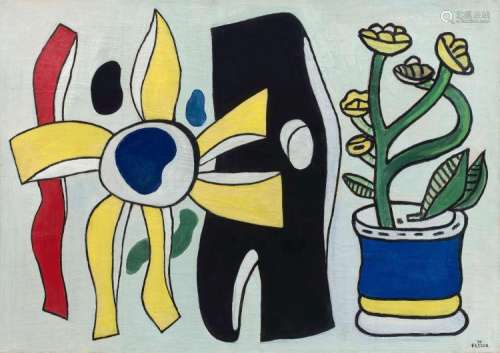 Fernand LEGER 1881 - 1955 Composition au vase bleu - 1937 Huile sur toile