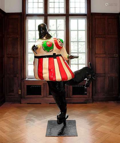 Niki de SAINT PHALLE (1930 - 2001) PATINEUSE - Circa 1967 Polyester peint sur socle en métal