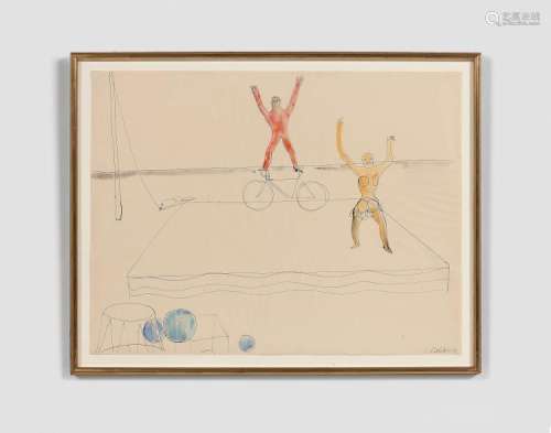 ¤ Alexander CALDER 1898 - 1976 Cirque, acrobates - 1931 Gouache et encre sur papier