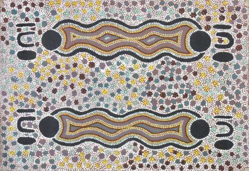 Anonyme Aborigène Sans titre Toile 130 x 100 cm <meta name=