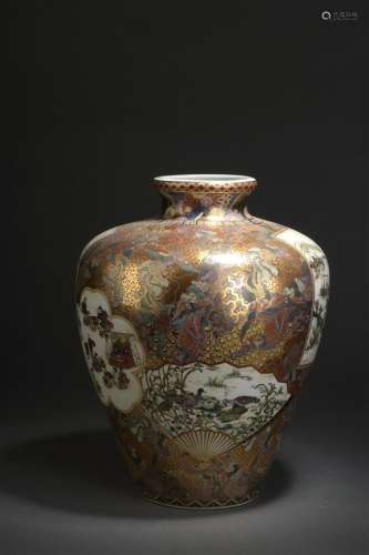 Grand vase en porcelaine Satsuma Japon, XXe siècle...