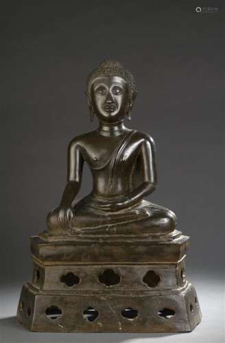 Statue de bouddha en bronze Thaïlande, Ayutthaya, ...