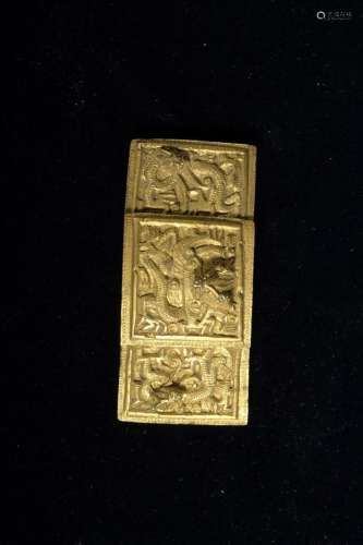 Boucle de ceinture en bronze doré Chine, fin du XI...