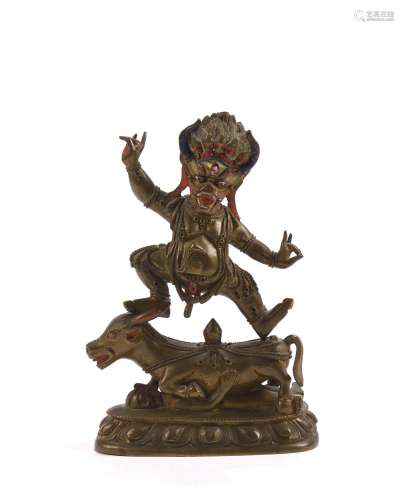 Tibet, XVIIIe siècleSujet en bronze représentan...