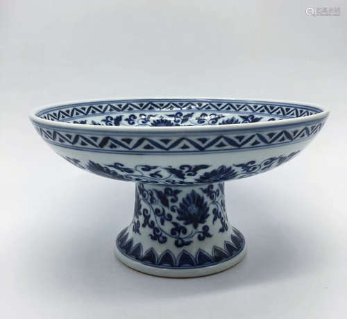 A XUANDE MARK BLUE&WHITE STEM PLATE