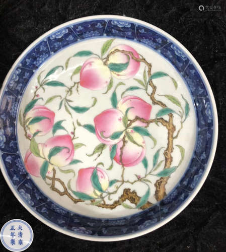 A YONGZHENG MARK PEACH PLATE