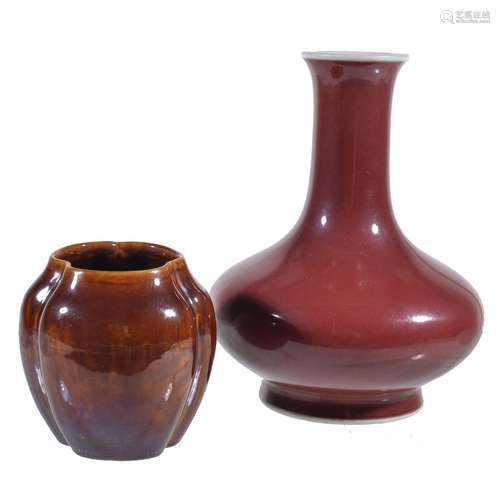 A Chinese copper red vase