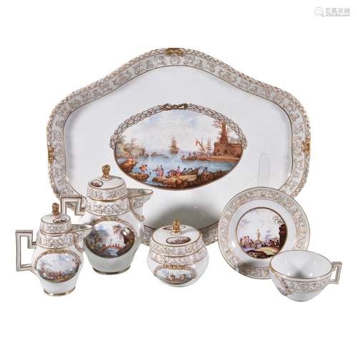 A Dresden porcelain solitaire coffee service