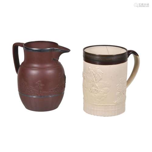 Two items of English dry-bodied stoneware