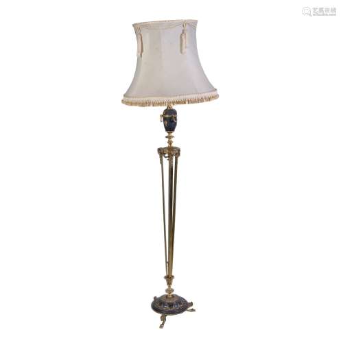 A gilt brass standard lamp in Neoclassical taste