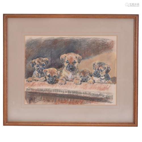Peter Biegel (British 1913 – 1987)Teazel’s PuppiesPastelSigned and dated 60 lower left
