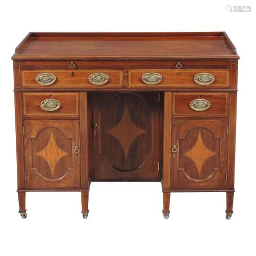An Edwardian mahogany and line inlaid dressing table